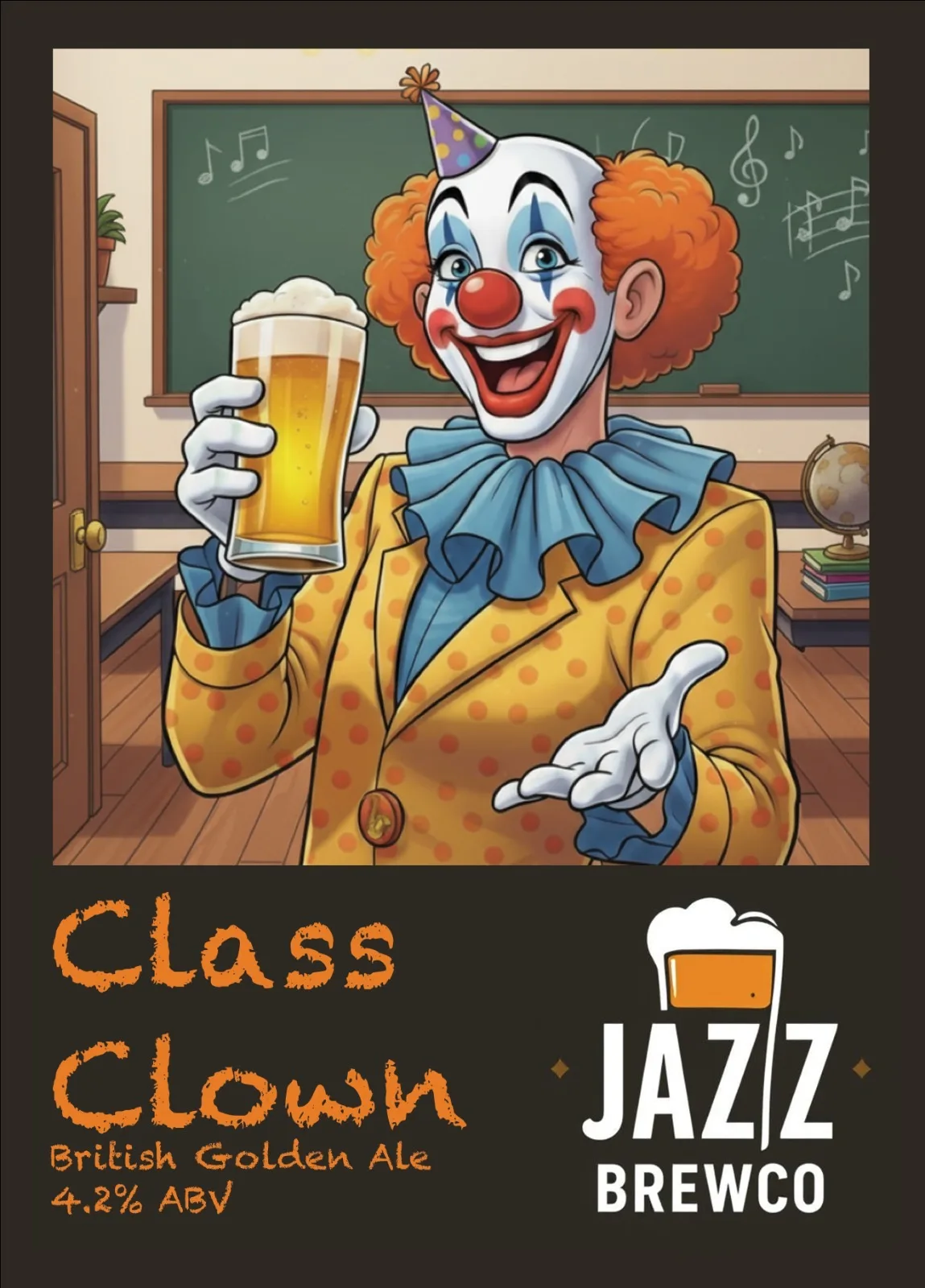 Class Clown pump clip — fronted by the Clown